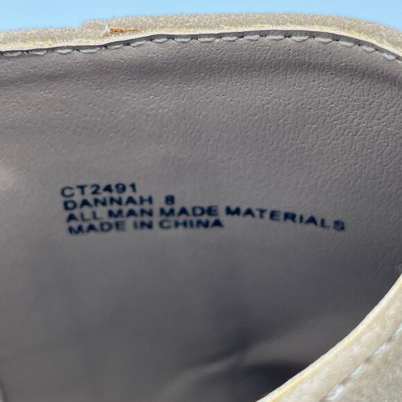 Francesca Faux Suede Dannah Open Toe 3 inch Heeled Bootie in Taupe Size 8M - Picture 6 of 9